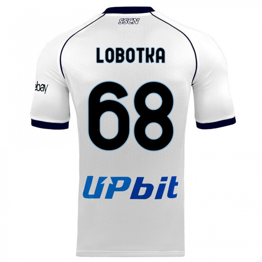 Kinder Stanislav Lobotka #68 Weiß Auswärtstrikot Trikot 2023/24 T-Shirt Belgien