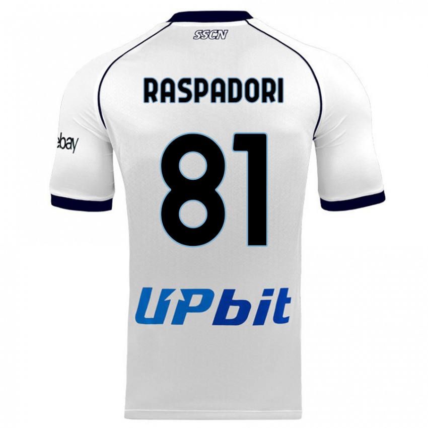 Kinder Giacomo Raspadori #81 Weiß Auswärtstrikot Trikot 2023/24 T-Shirt Belgien