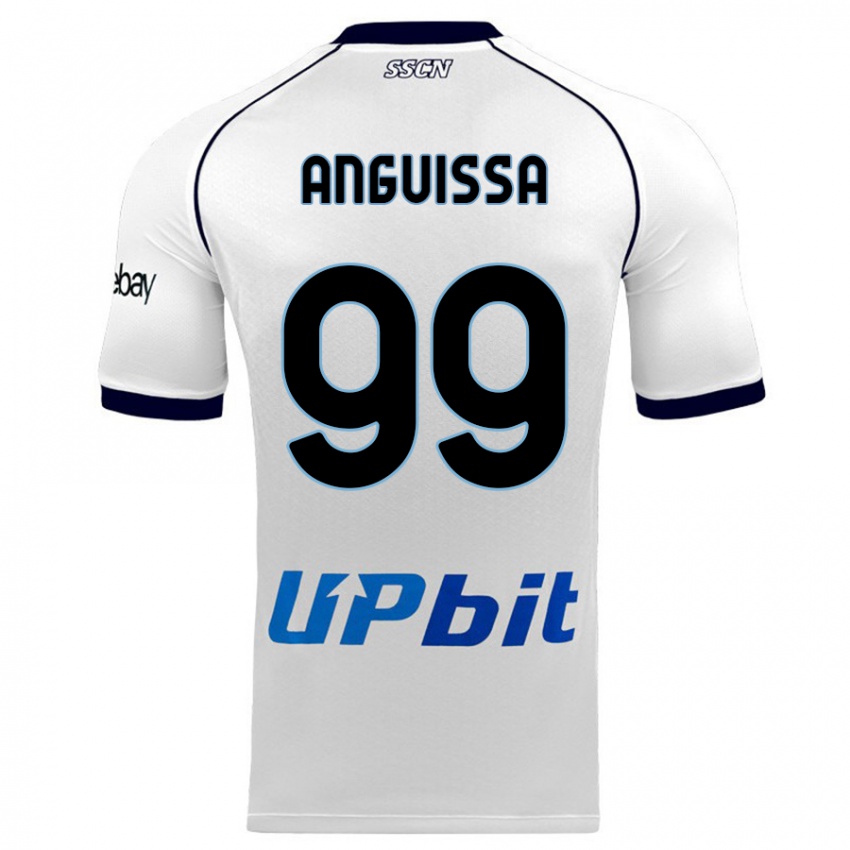 Kinder Andre Zambo Anguissa #99 Weiß Auswärtstrikot Trikot 2023/24 T-Shirt Belgien