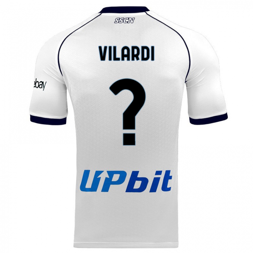Enfant Maillot Mario Vilardi #0 Blanc Tenues Extérieur 2023/24 T-Shirt Belgique