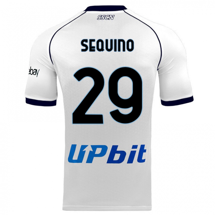 Kinder Giovanni Sequino #29 Weiß Auswärtstrikot Trikot 2023/24 T-Shirt Belgien