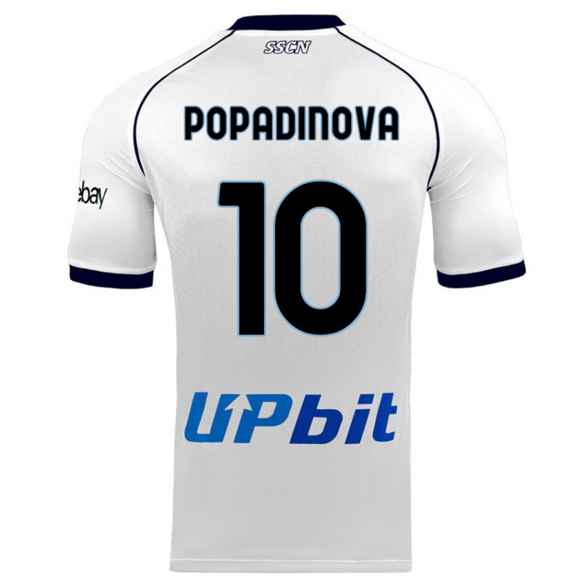 Kinder Evdokiya Popadinova #10 Weiß Auswärtstrikot Trikot 2023/24 T-Shirt Belgien