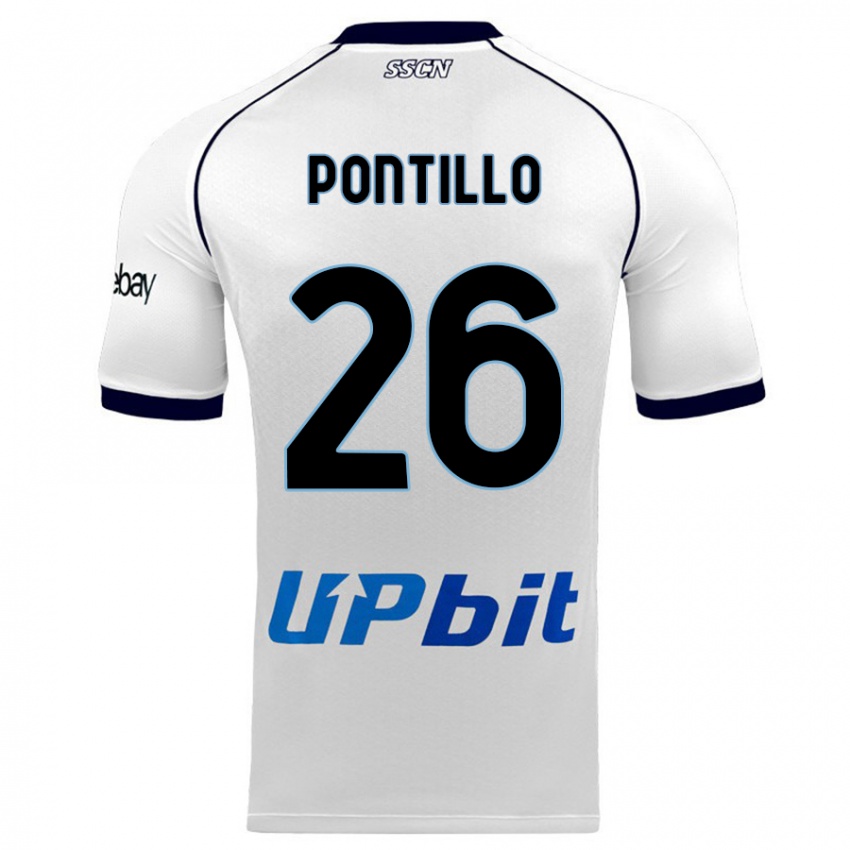 Enfant Maillot Pasquale Pontillo #26 Blanc Tenues Extérieur 2023/24 T-Shirt Belgique