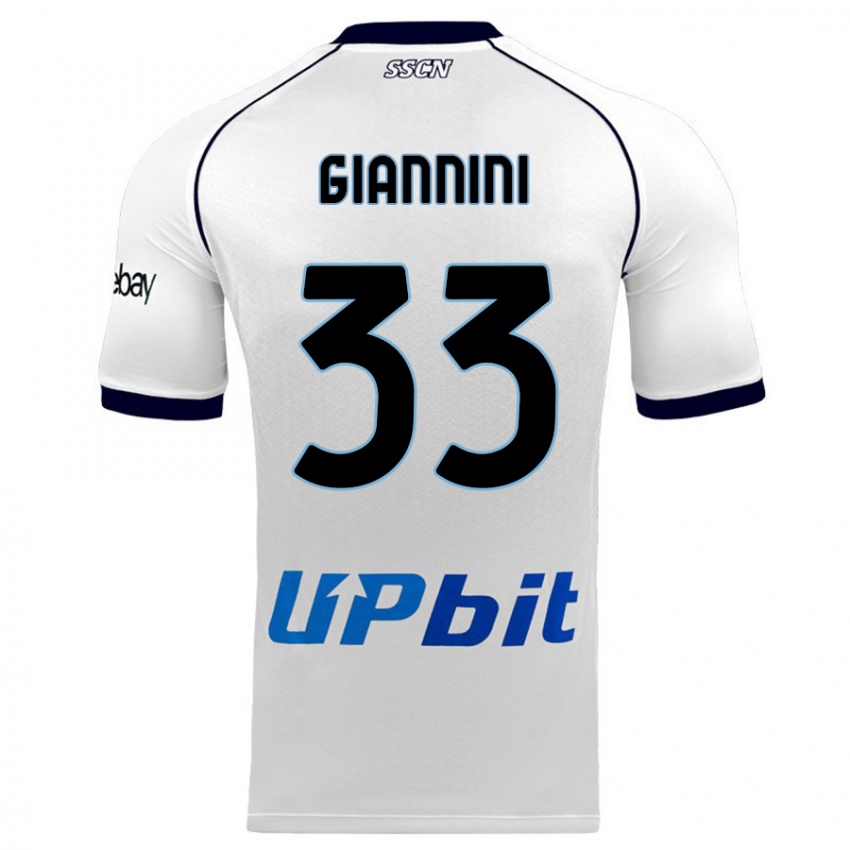 Kinder Enrico Giannini #33 Weiß Auswärtstrikot Trikot 2023/24 T-Shirt Belgien