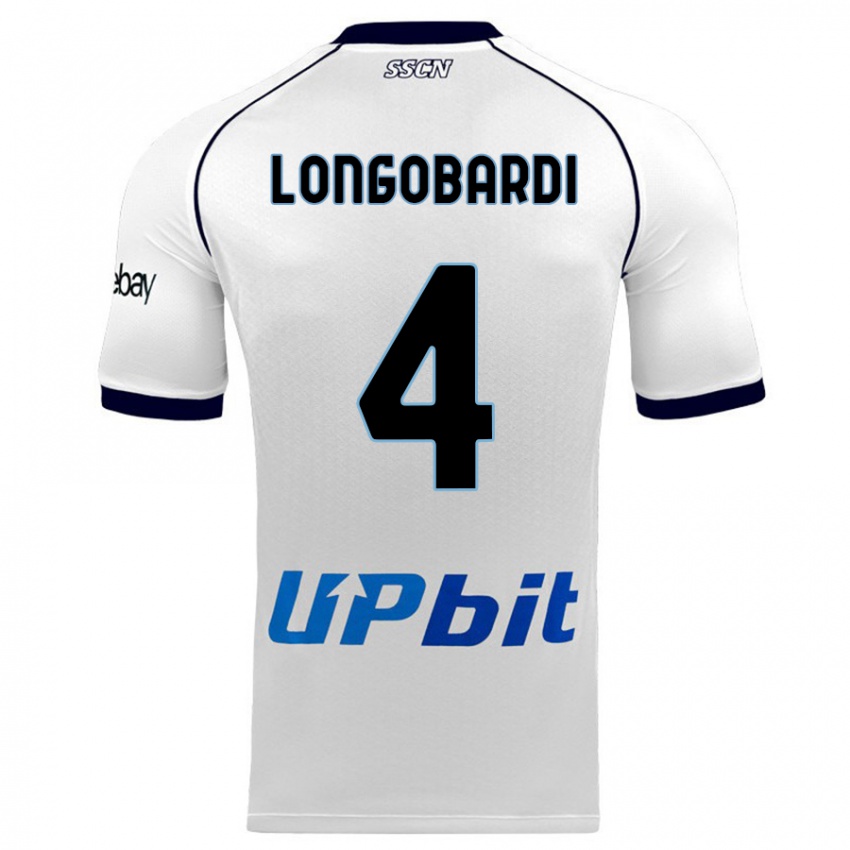 Kinder Salvatore Longobardi #4 Weiß Auswärtstrikot Trikot 2023/24 T-Shirt Belgien