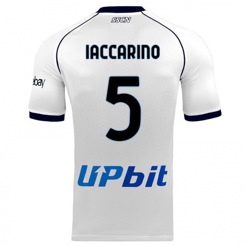Kinder Gennaro Iaccarino #5 Weiß Auswärtstrikot Trikot 2023/24 T-Shirt Belgien