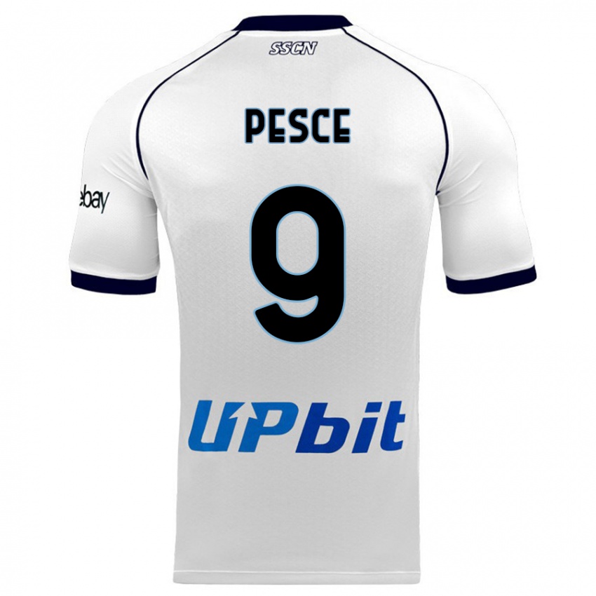Kinder Antonio Pesce #9 Weiß Auswärtstrikot Trikot 2023/24 T-Shirt Belgien