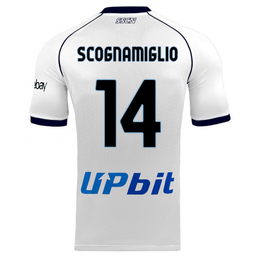 Kinder Fabio Scognamiglio #14 Weiß Auswärtstrikot Trikot 2023/24 T-Shirt Belgien