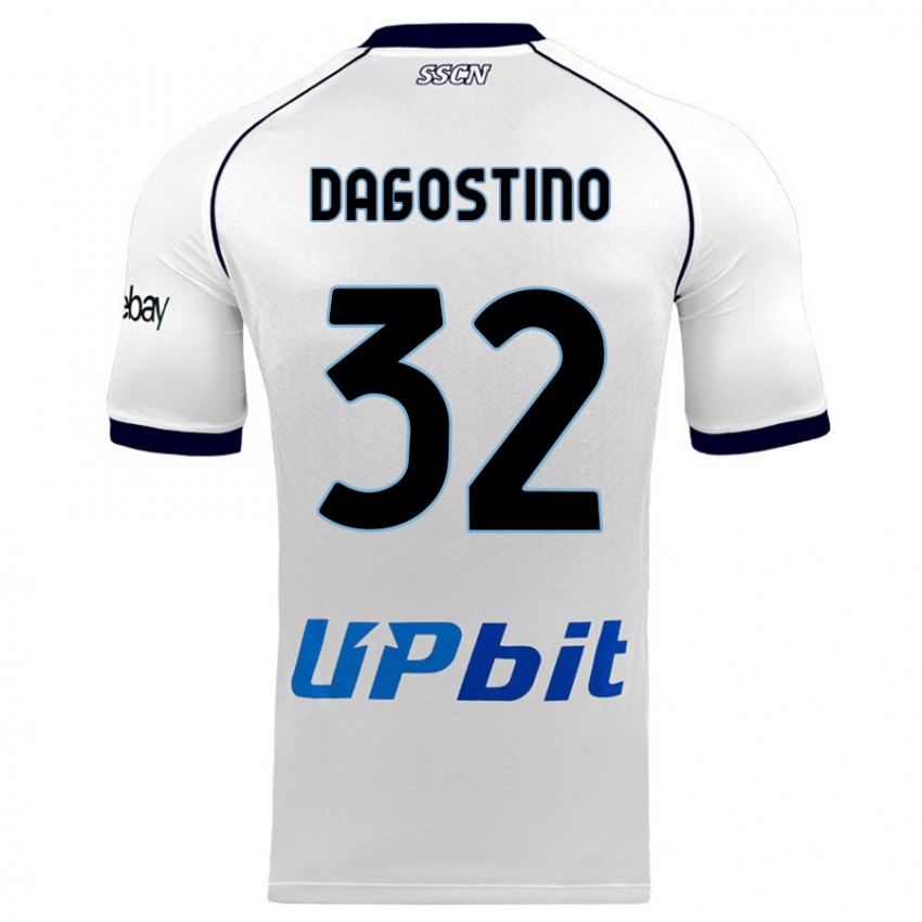 Kinderen Giuseppe Dagostino #32 Wit Uitshirt Uittenue 2023/24 T-Shirt België