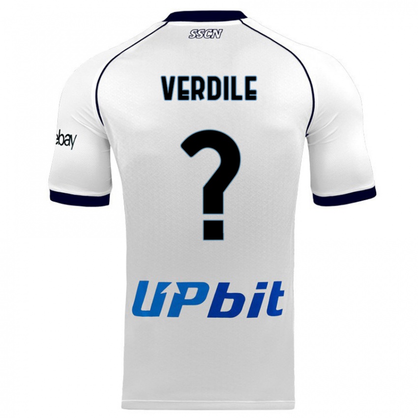 Kinder Domenico Verdile #0 Weiß Auswärtstrikot Trikot 2023/24 T-Shirt Belgien
