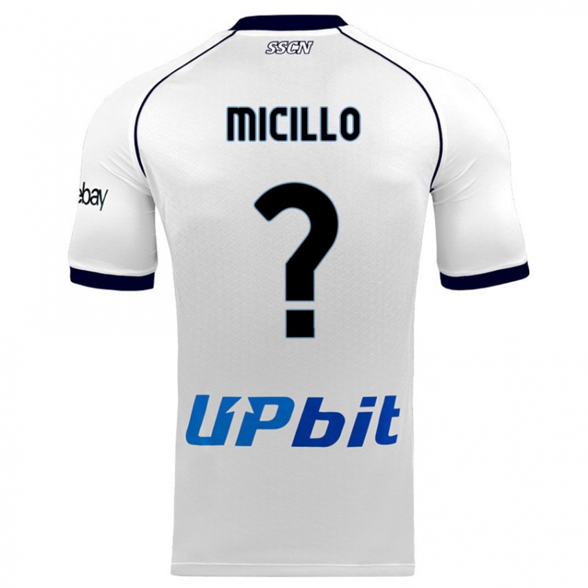 Enfant Maillot Salvatore Micillo #0 Blanc Tenues Extérieur 2023/24 T-Shirt Belgique