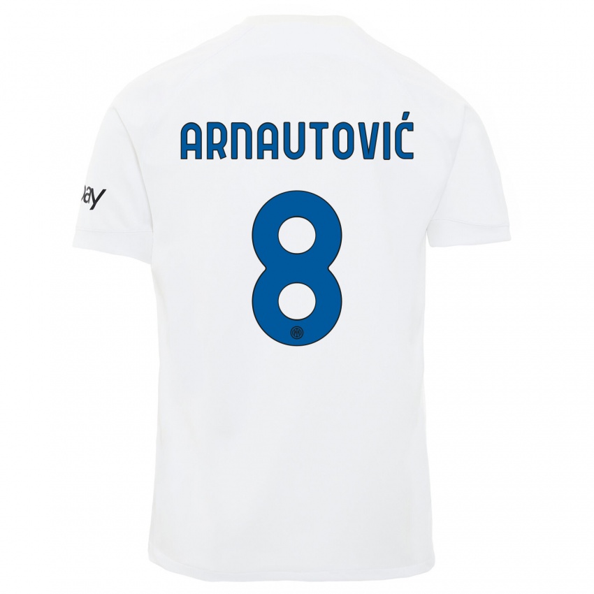 Kinder Marko Arnautovic #8 Weiß Auswärtstrikot Trikot 2023/24 T-Shirt Belgien