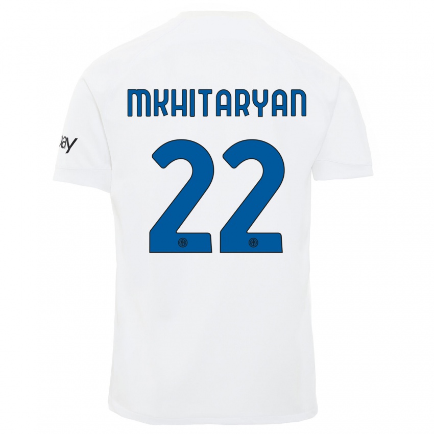 Kinderen Henrikh Mkhitaryan #22 Wit Uitshirt Uittenue 2023/24 T-Shirt België