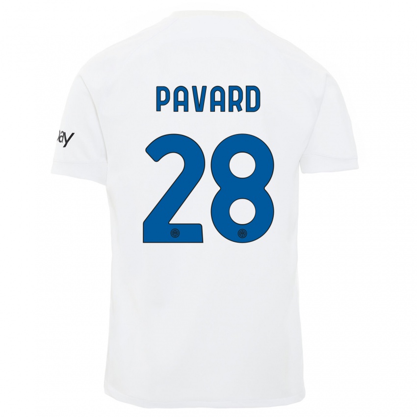 Kinderen Benjamin Pavard #28 Wit Uitshirt Uittenue 2023/24 T-Shirt België