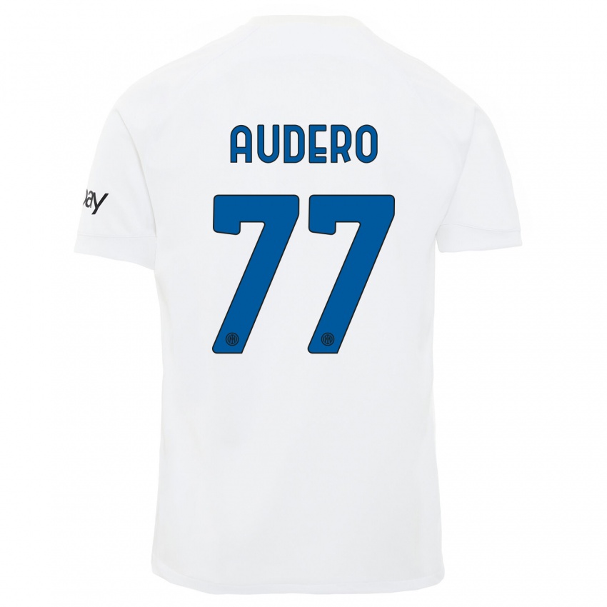 Kinder Emil Audero #77 Weiß Auswärtstrikot Trikot 2023/24 T-Shirt Belgien