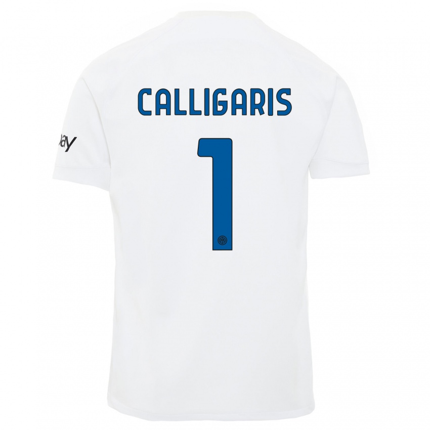Kinderen Alessandro Calligaris #1 Wit Uitshirt Uittenue 2023/24 T-Shirt België