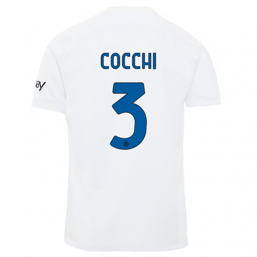 Kinderen Matteo Cocchi #3 Wit Uitshirt Uittenue 2023/24 T-Shirt België
