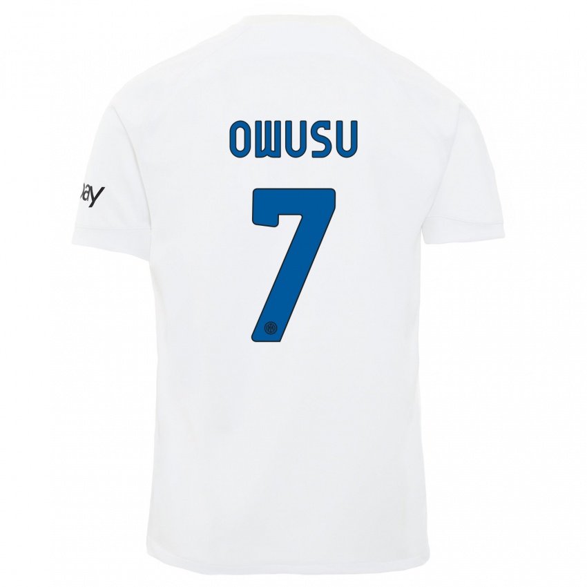 Kinderen Enoch Owusu #7 Wit Uitshirt Uittenue 2023/24 T-Shirt België