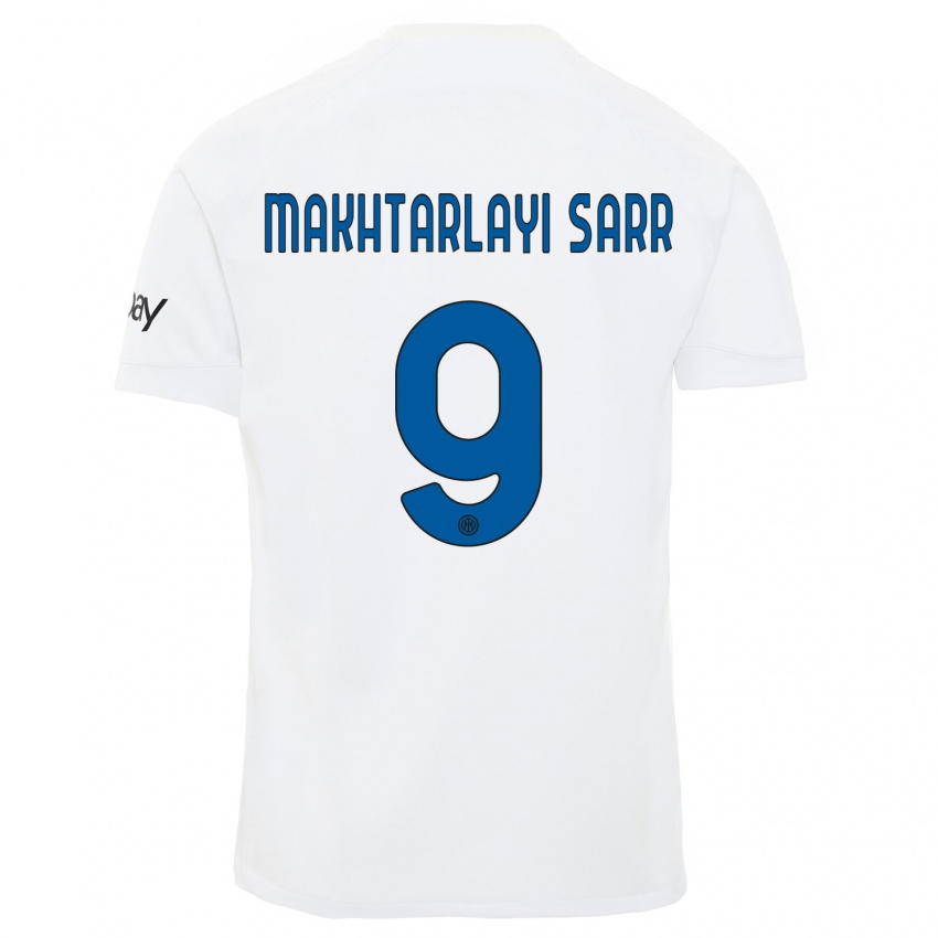Kinder Amadou Makhtarlayi Sarr #9 Weiß Auswärtstrikot Trikot 2023/24 T-Shirt Belgien