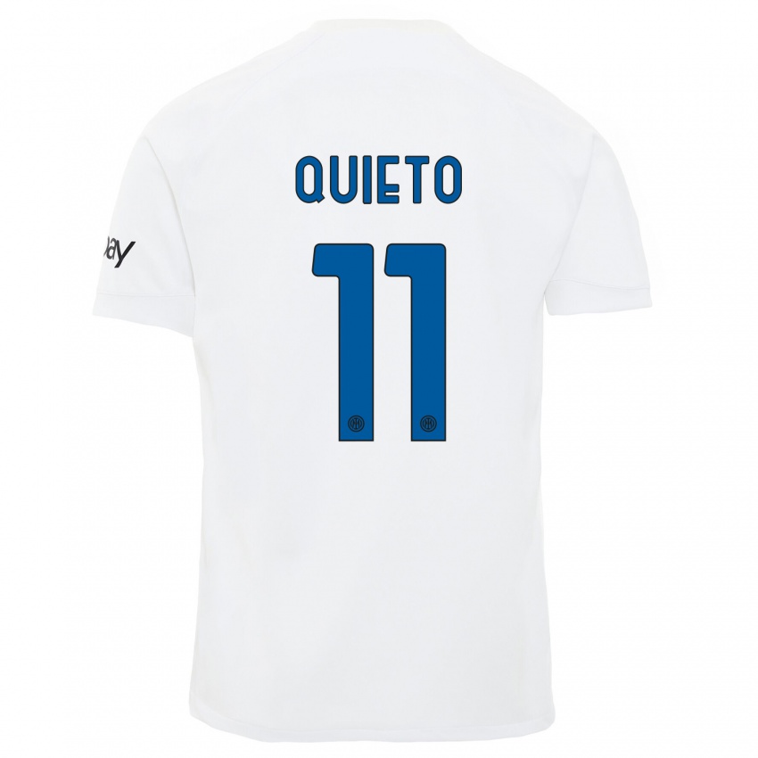 Kinder Daniele Quieto #11 Weiß Auswärtstrikot Trikot 2023/24 T-Shirt Belgien