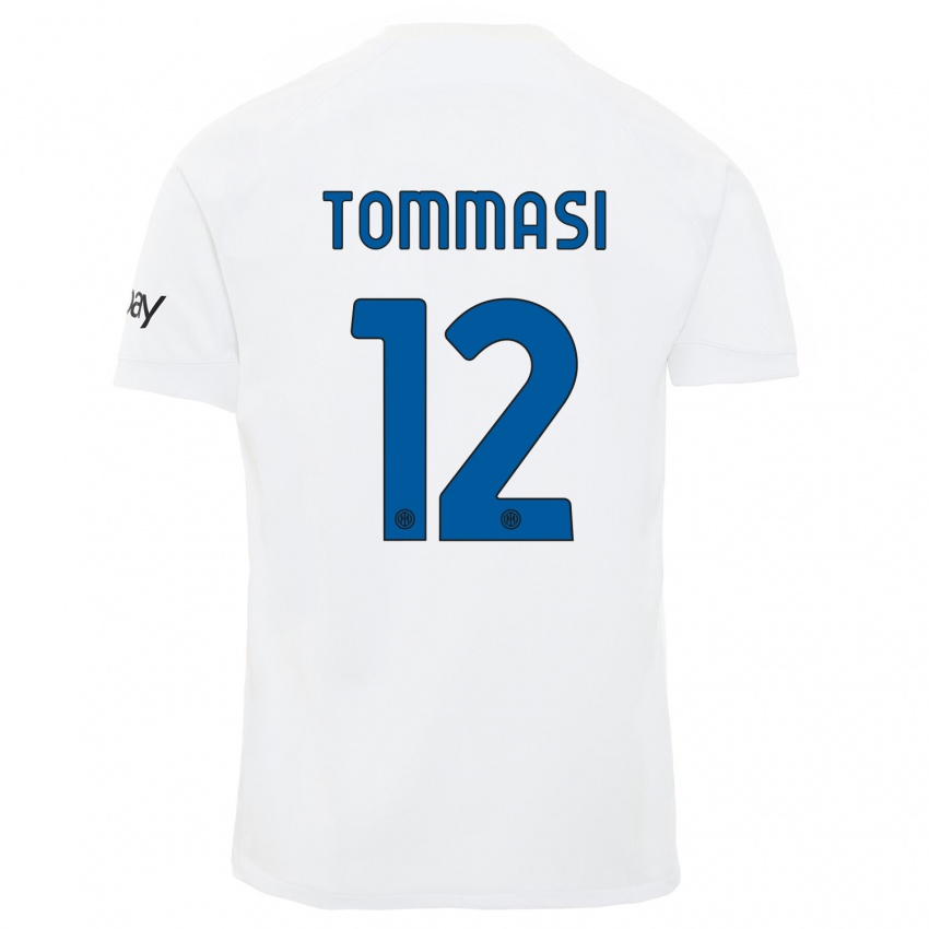 Kinderen Francesco Tommasi #12 Wit Uitshirt Uittenue 2023/24 T-Shirt België