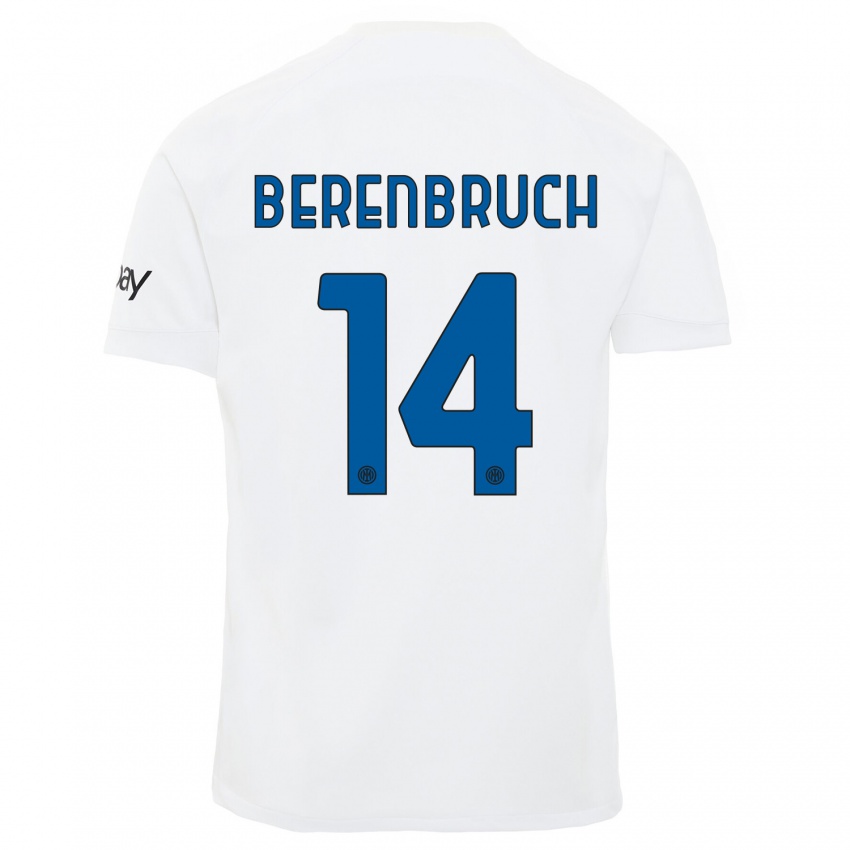 Kinder Thomas Berenbruch #14 Weiß Auswärtstrikot Trikot 2023/24 T-Shirt Belgien