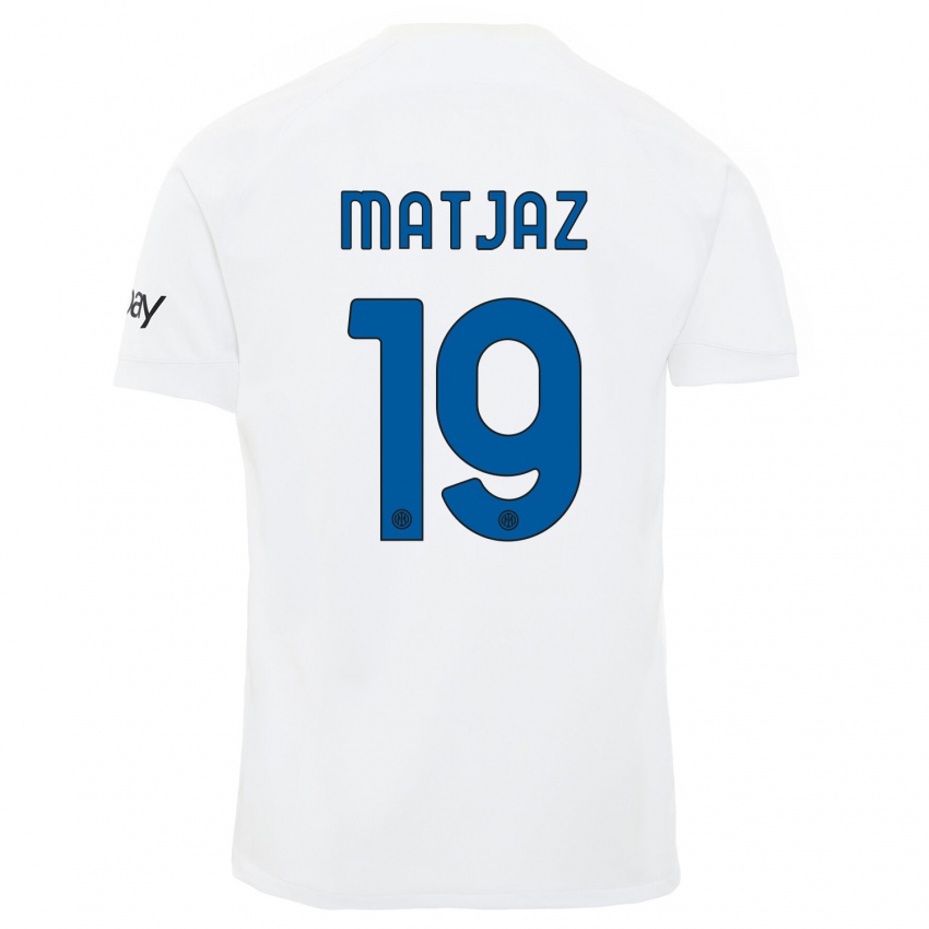 Kinder Samo Matjaz #19 Weiß Auswärtstrikot Trikot 2023/24 T-Shirt Belgien