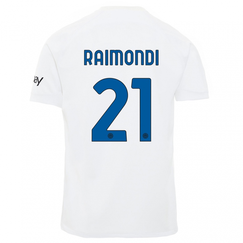Kinder Paolo Raimondi #21 Weiß Auswärtstrikot Trikot 2023/24 T-Shirt Belgien