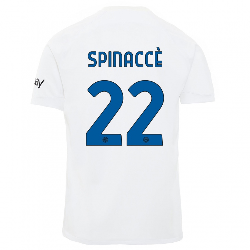 Kinder Matteo Spinaccè #22 Weiß Auswärtstrikot Trikot 2023/24 T-Shirt Belgien