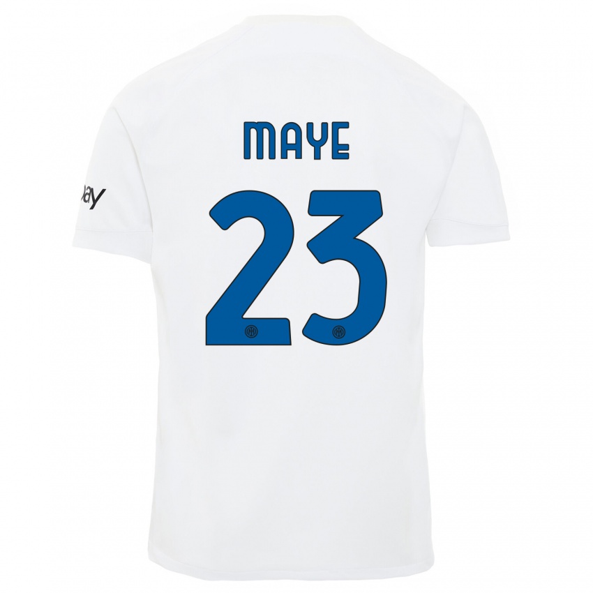 Kinder Yvan Maye #23 Weiß Auswärtstrikot Trikot 2023/24 T-Shirt Belgien