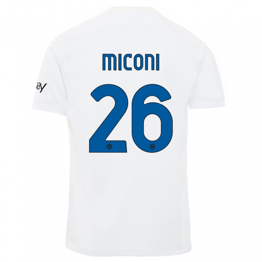 Kinder Riccardo Miconi #26 Weiß Auswärtstrikot Trikot 2023/24 T-Shirt Belgien