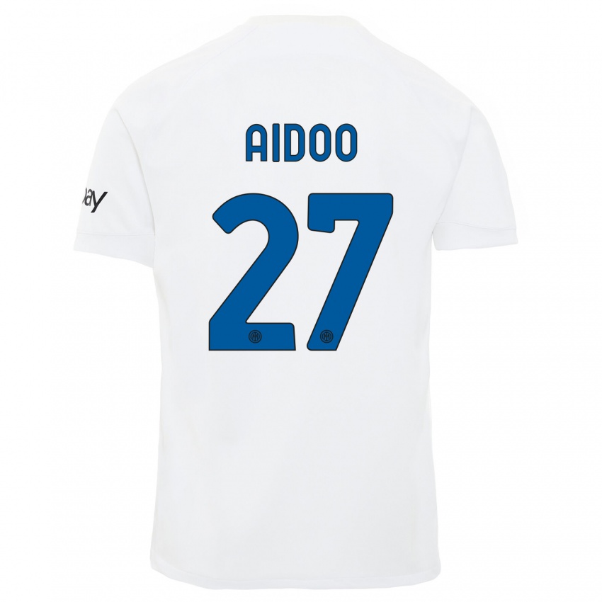 Kinder Mike Aidoo #27 Weiß Auswärtstrikot Trikot 2023/24 T-Shirt Belgien