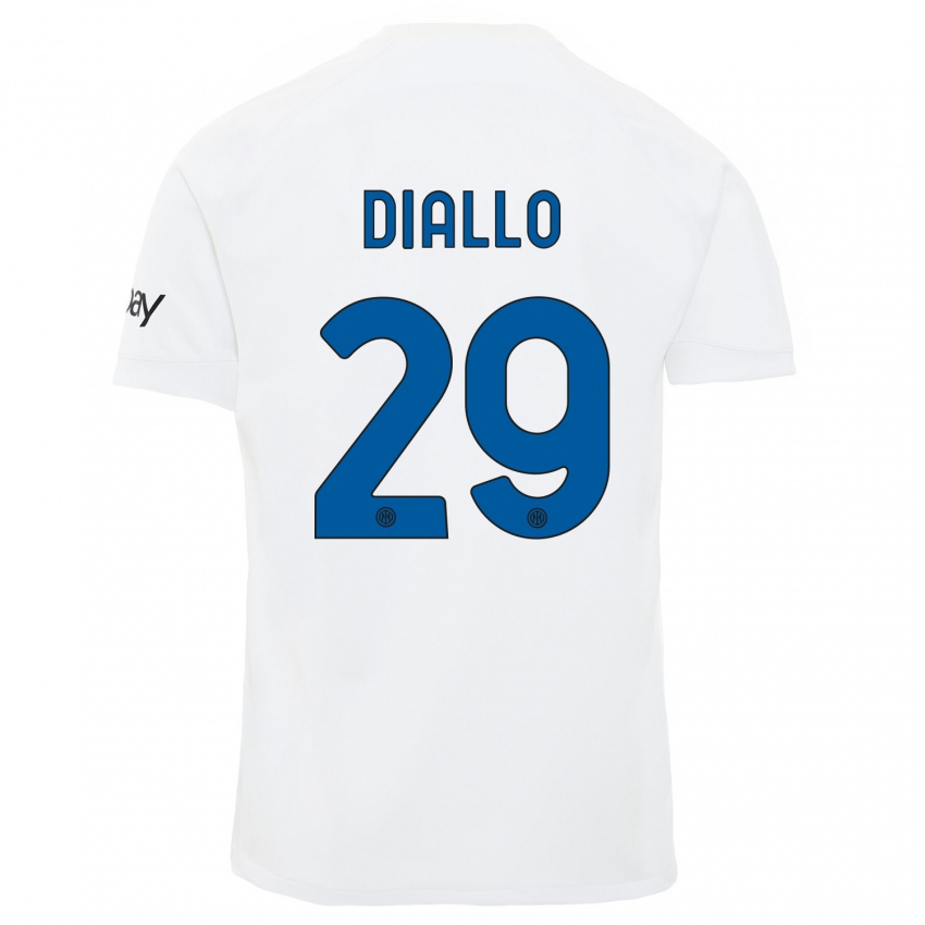 Kinder Oumar Diallo #29 Weiß Auswärtstrikot Trikot 2023/24 T-Shirt Belgien