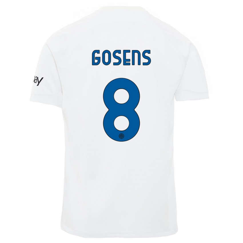 Kinder Robin Gosens #8 Weiß Auswärtstrikot Trikot 2023/24 T-Shirt Belgien