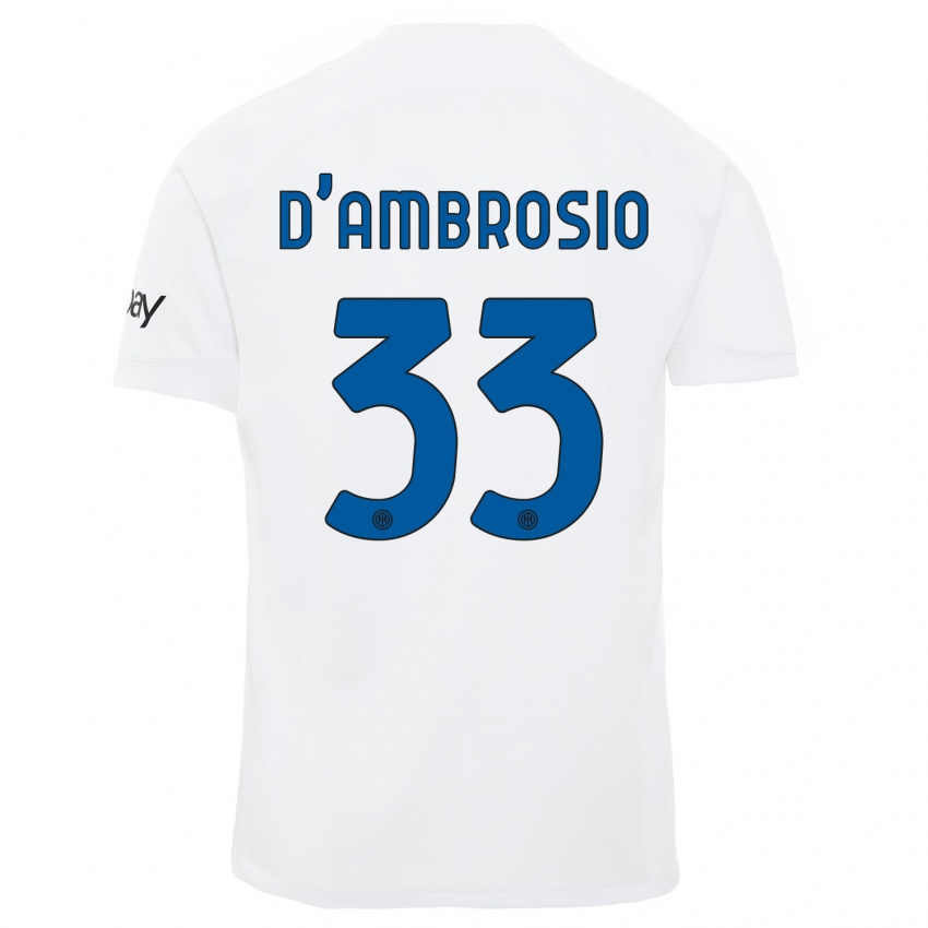 Kinderen Danilo D'ambrosio #33 Wit Uitshirt Uittenue 2023/24 T-Shirt België