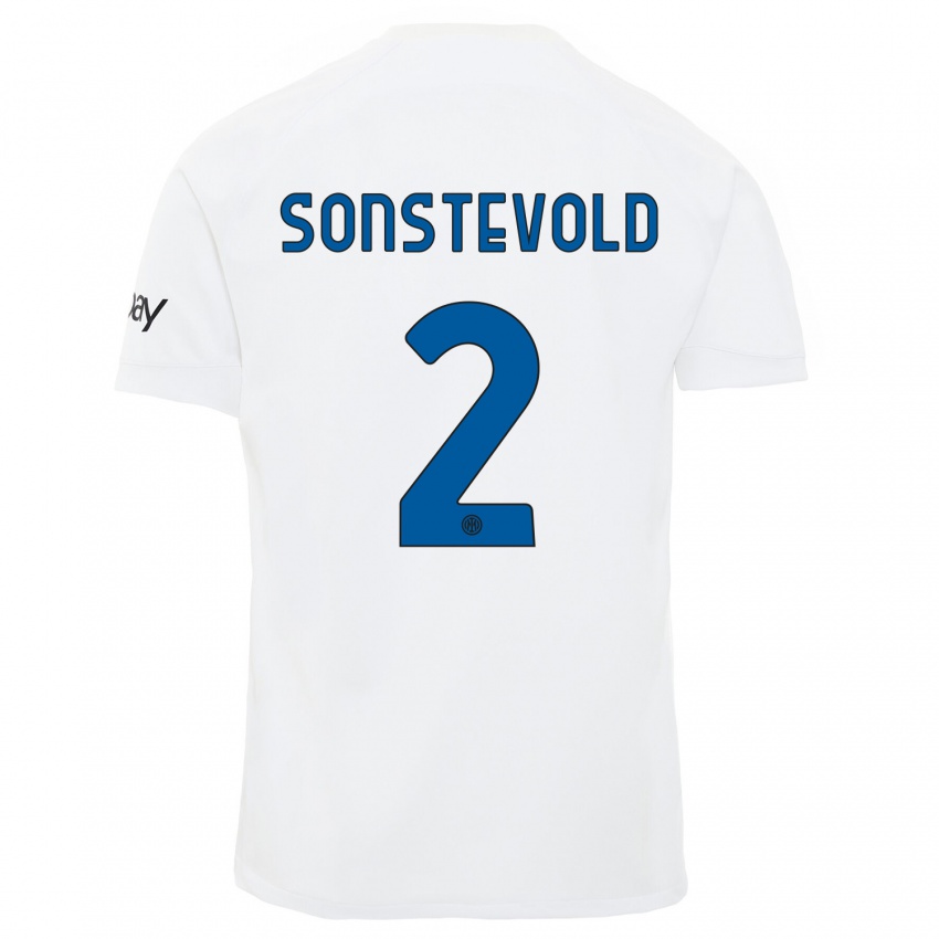 Kinderen Anja Sonstevold #2 Wit Uitshirt Uittenue 2023/24 T-Shirt België