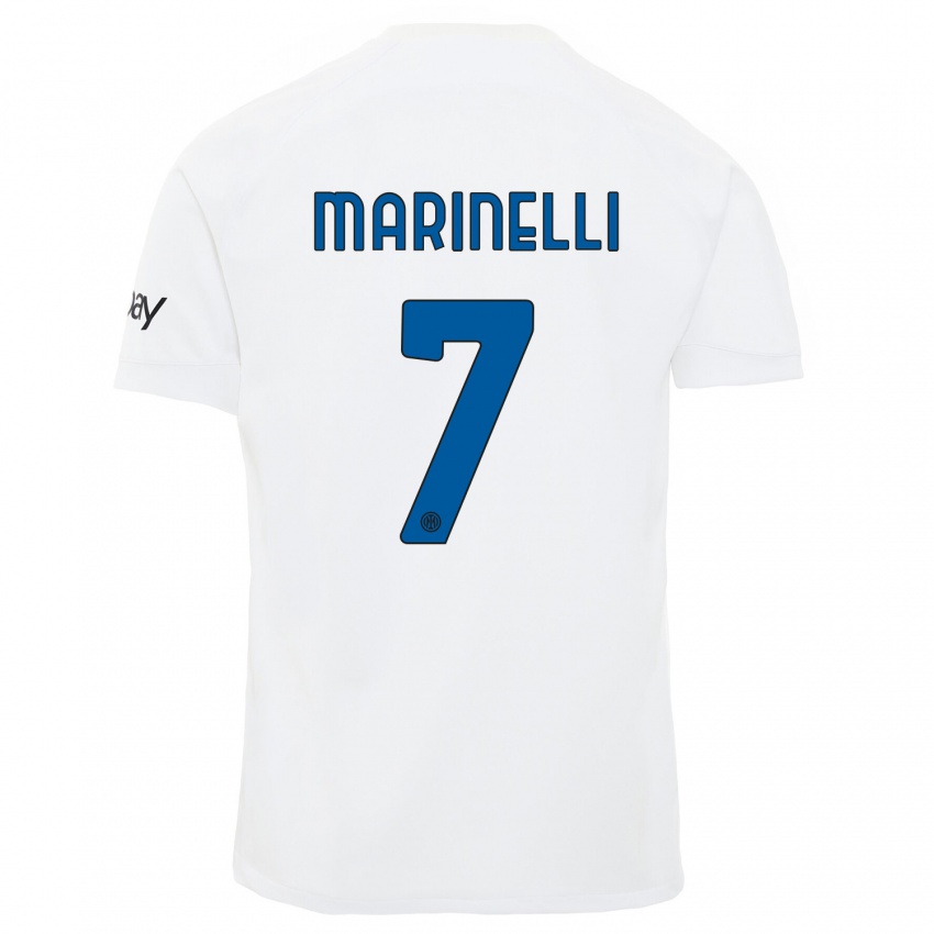 Kinder Gloria Marinelli #7 Weiß Auswärtstrikot Trikot 2023/24 T-Shirt Belgien