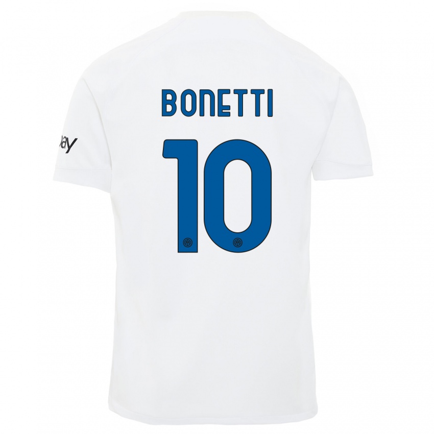 Kinderen Tatiana Bonetti #10 Wit Uitshirt Uittenue 2023/24 T-Shirt België
