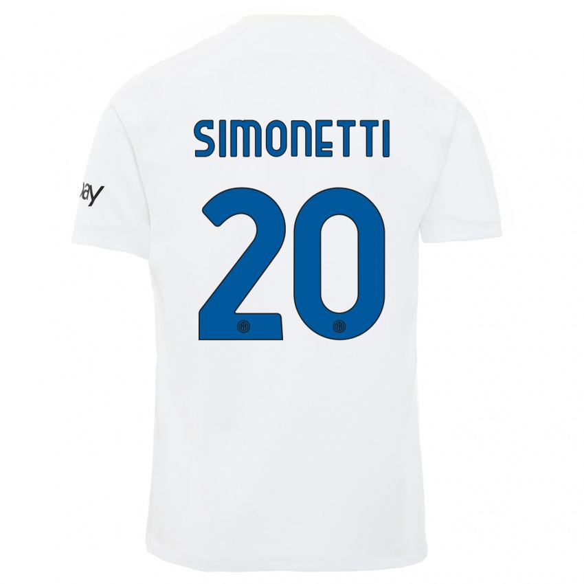 Kinderen Flaminia Simonetti #20 Wit Uitshirt Uittenue 2023/24 T-Shirt België