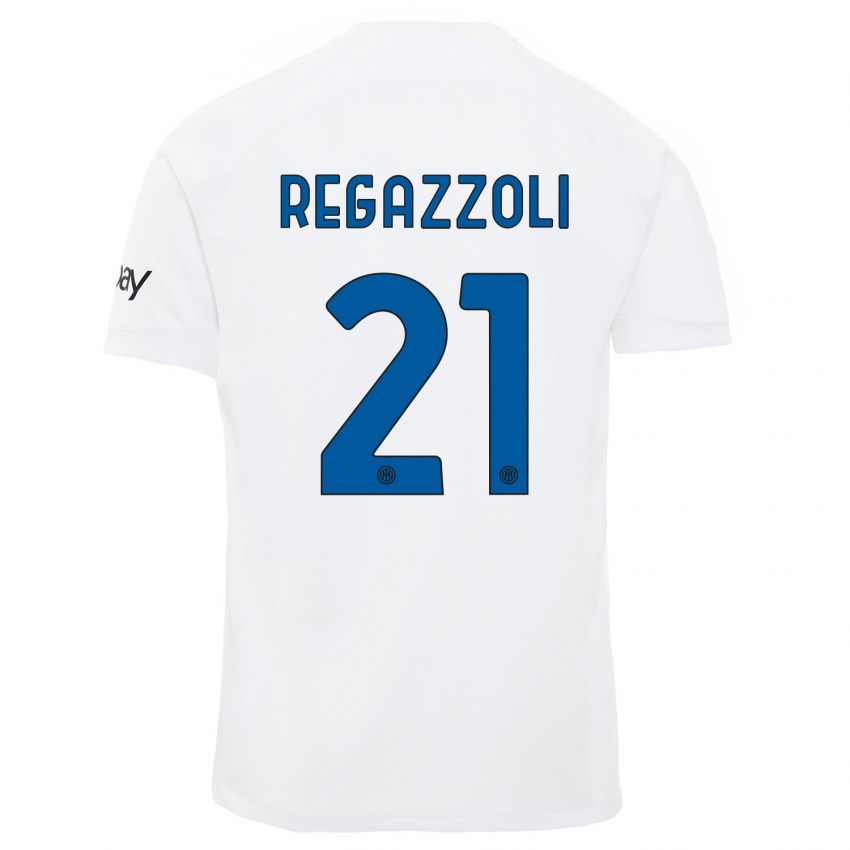 Kinderen Alice Regazzoli #21 Wit Uitshirt Uittenue 2023/24 T-Shirt België