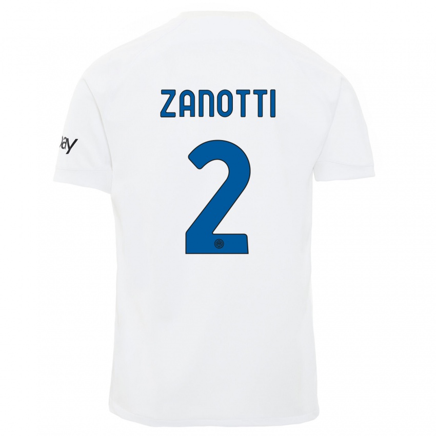 Kinder Mattia Zanotti #2 Weiß Auswärtstrikot Trikot 2023/24 T-Shirt Belgien