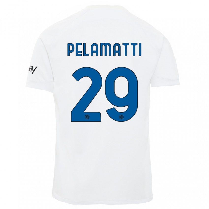 Kinder Andrea Pelamatti #29 Weiß Auswärtstrikot Trikot 2023/24 T-Shirt Belgien