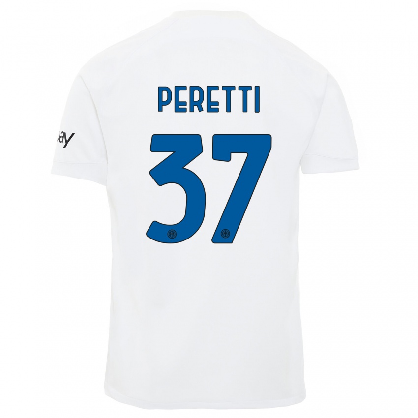 Kinder Lorenzo Peretti #37 Weiß Auswärtstrikot Trikot 2023/24 T-Shirt Belgien
