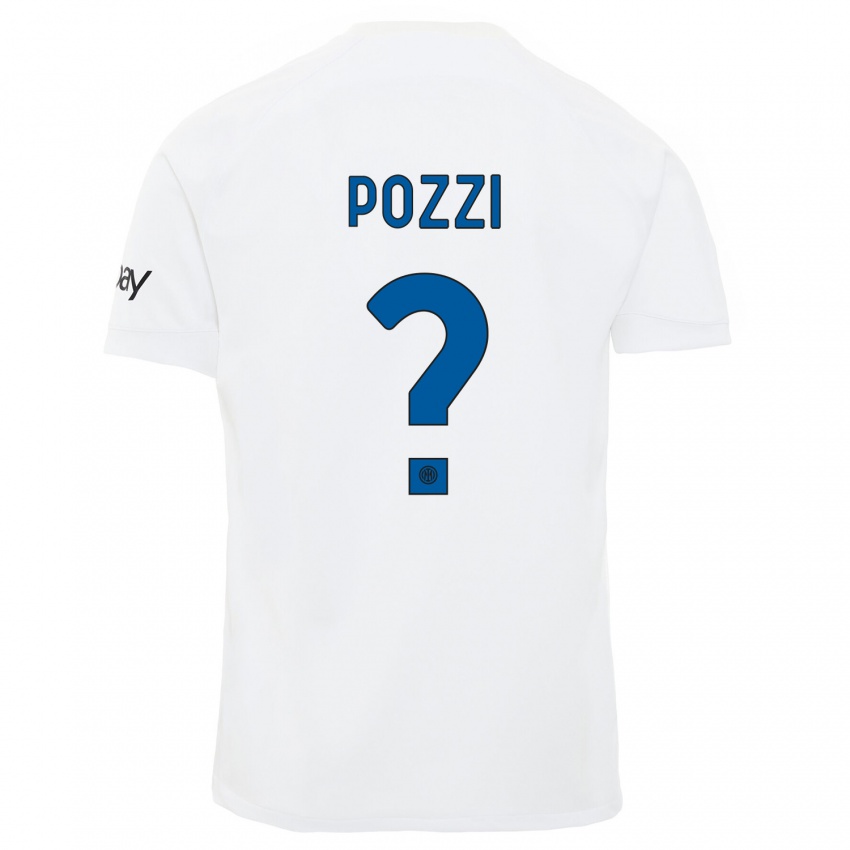 Kinder Andrea Pozzi #0 Weiß Auswärtstrikot Trikot 2023/24 T-Shirt Belgien