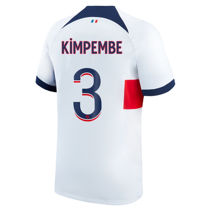 Kinder Presnel Kimpembe #3 Weiß Auswärtstrikot Trikot 2023/24 T-Shirt Belgien