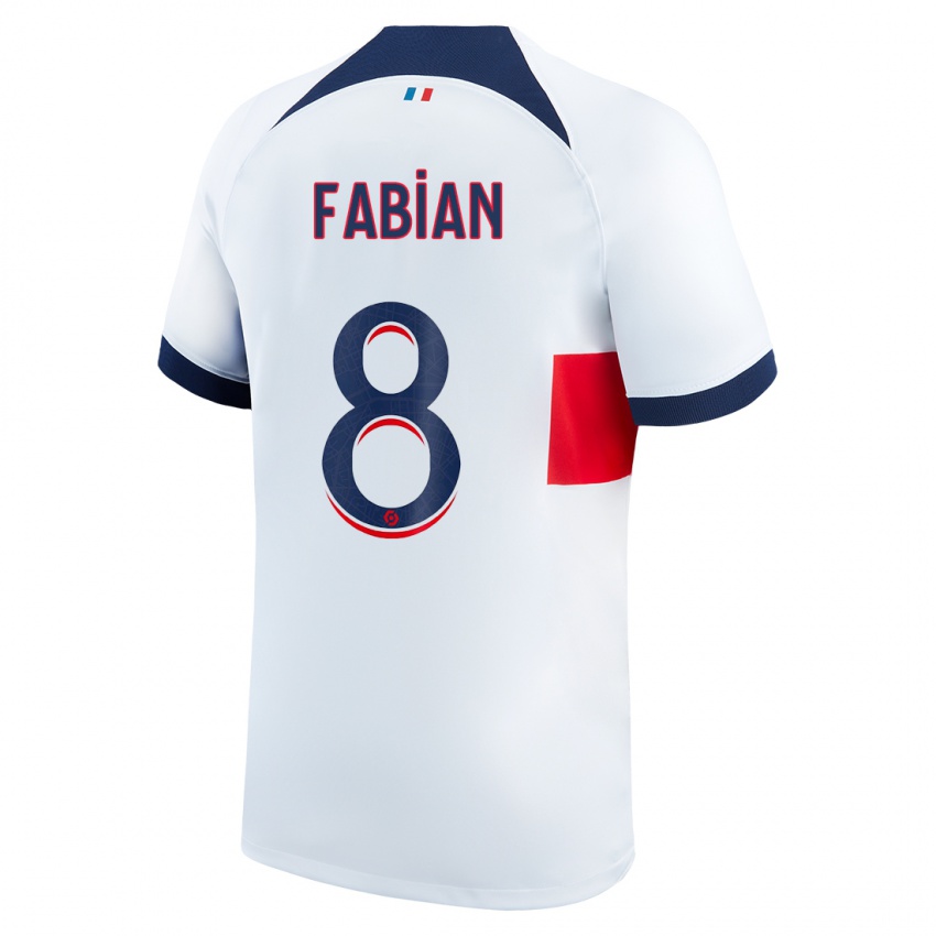 Kinder Fabian Ruiz #8 Weiß Auswärtstrikot Trikot 2023/24 T-Shirt Belgien