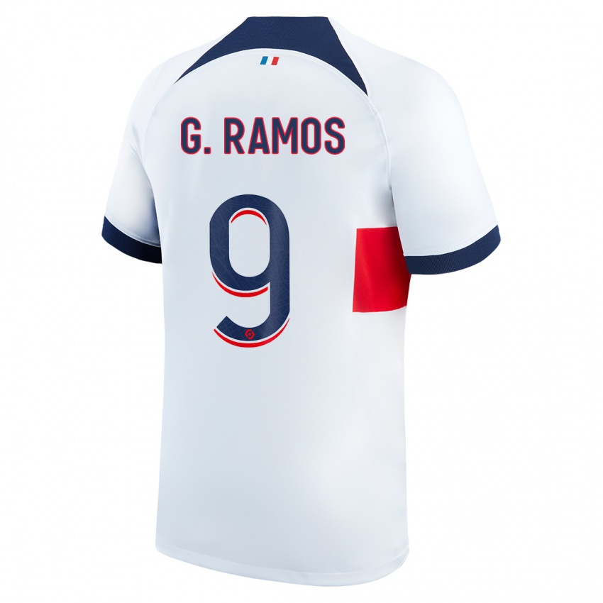 Kinder Gonçalo Ramos #9 Weiß Auswärtstrikot Trikot 2023/24 T-Shirt Belgien