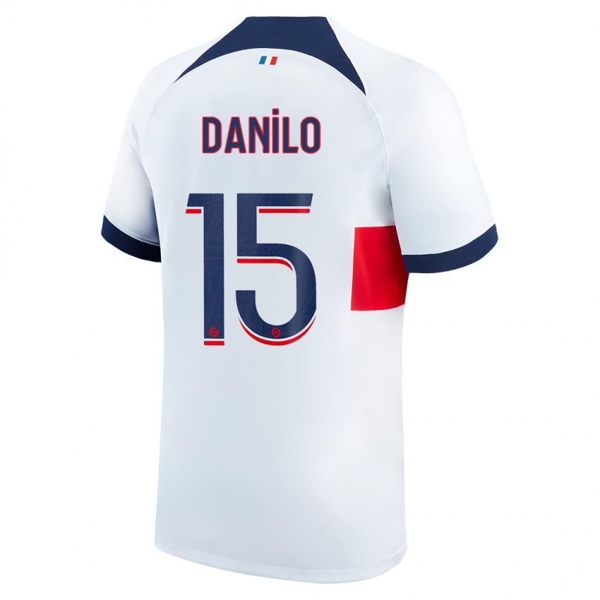 Kinder Danilo Pereira #15 Weiß Auswärtstrikot Trikot 2023/24 T-Shirt Belgien