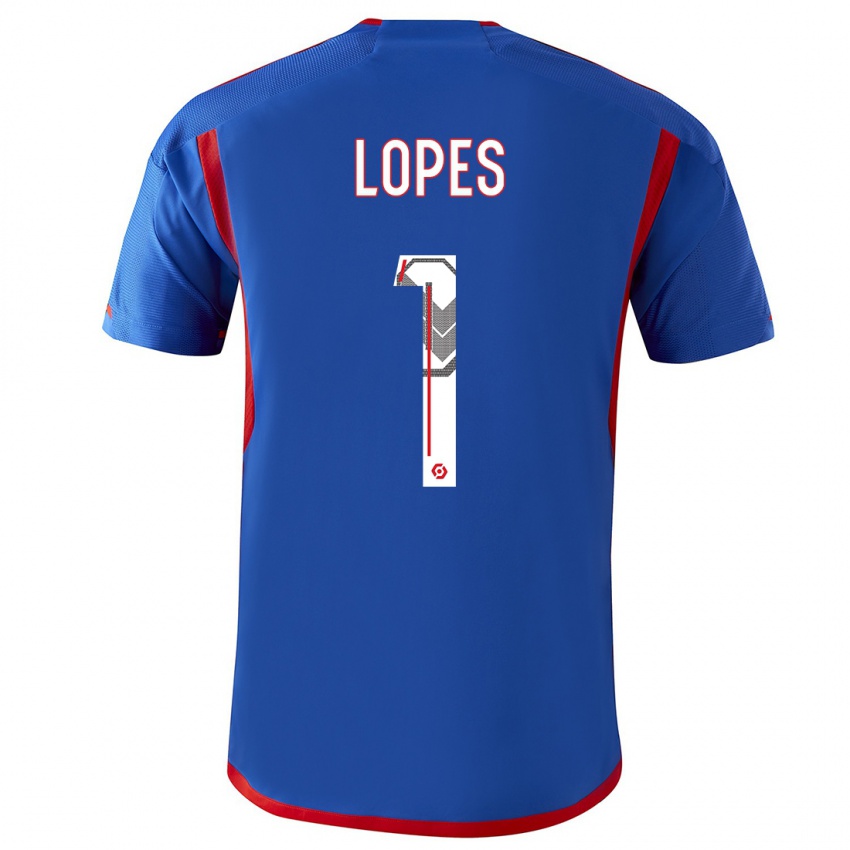 Kinder Anthony Lopes #1 Blau Rot Auswärtstrikot Trikot 2023/24 T-Shirt Belgien