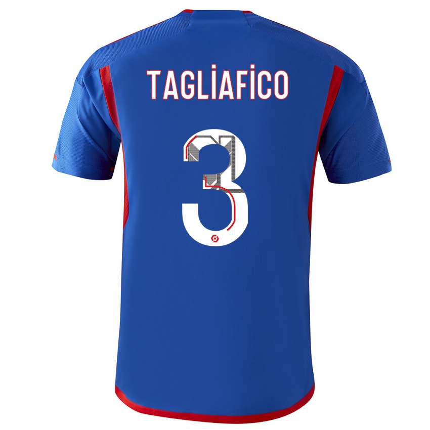 Kinder Nicolas Tagliafico #3 Blau Rot Auswärtstrikot Trikot 2023/24 T-Shirt Belgien